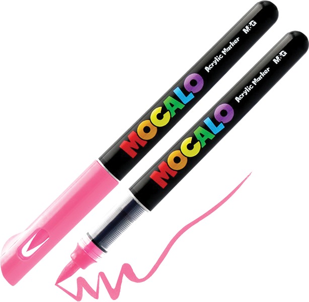 Akril marker, ecsetv&eacute;gű M&G "Mocalo" 217 s&ouml;t&eacute;t pink