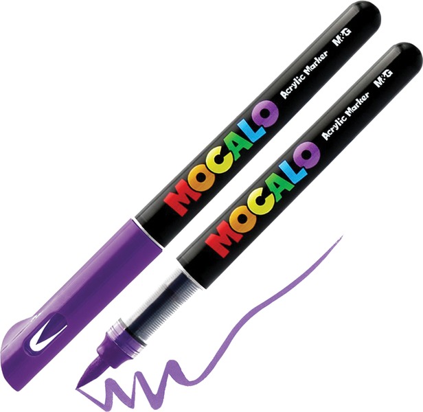Akril marker, ecsetv&eacute;gű M&G "Mocalo" 802 lila