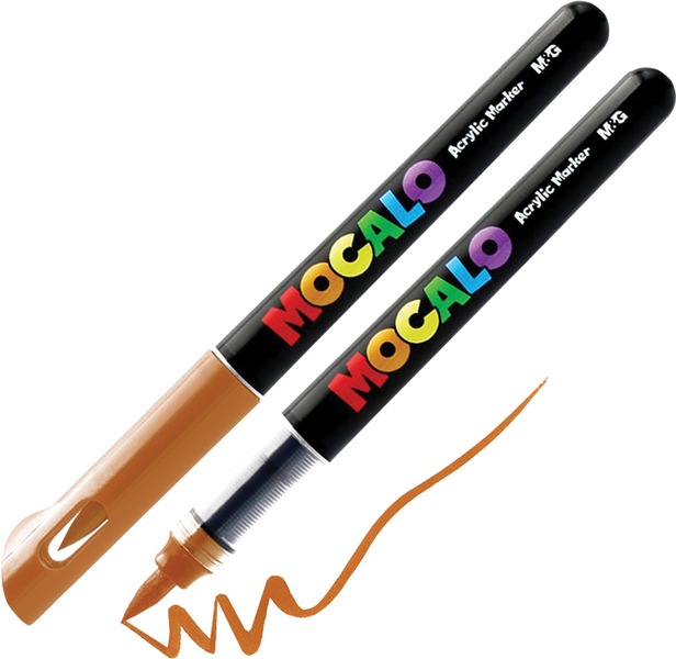 Akril marker, ecsetv&eacute;gű M&G "Mocalo" 431 vil&aacute;gos barna