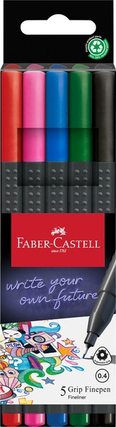 Tűfilc 0,4 mm Faber-Castell "Grip" Finepen 4 szín