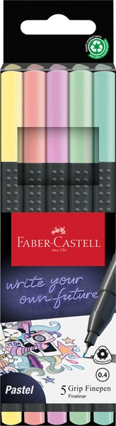Tűfilc 0,4 mm Faber-Castell "Grip" Finepen 4 pasztell szín