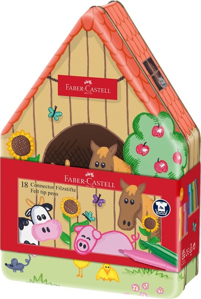 Filctoll készlet 1,5 mm Faber-Castell "Connector" Farmhouse 18 szín