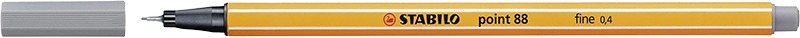 Tűfilc 0,4 mm STABILO Point 88/95 középszürke