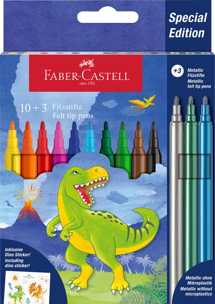 Filctoll készlet 2 mm Faber-Castell "Dinosaur" 10+3 szín