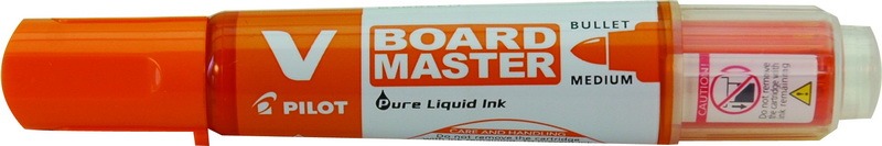 Táblamarker 2,3 mm gömb, utántölthető PILOT "V BOARD MASTER" BeGreen narancs