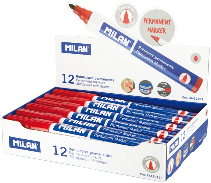 Alkoholos marker 6 mm gömb Milan piros