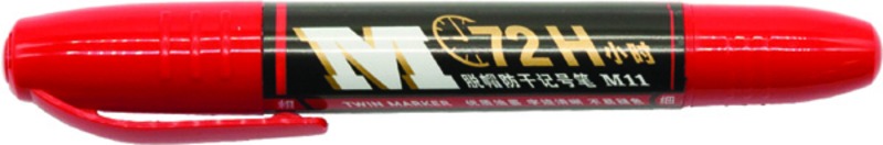 Alkoholos marker 1-3/1-5 mm kétvégű, vágott és gömb M&G "Jumbo" piros