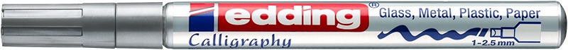Lakkmarker, kalligrafikus 1-2,5 mm Edding 735 ezüst