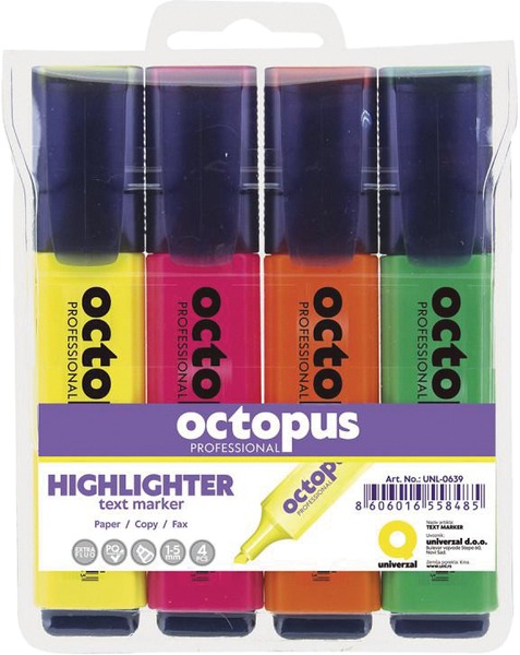 Szövegkiemelő készlet 1-5 mm Octopus 4 szín