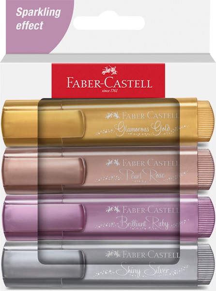 Szövegkiemelő készlet 1-5 mm Faber-Castell "Textliner 46" Metallic 4 szín