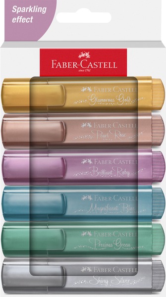 Szövegkiemelő készlet 1-5 mm Faber-Castell "Textliner 46" Metallic 6 szín