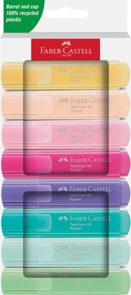 Szövegkiemelő készlet 1-5 mm Faber-Castell "Textliner 46" Pastel 8 szín