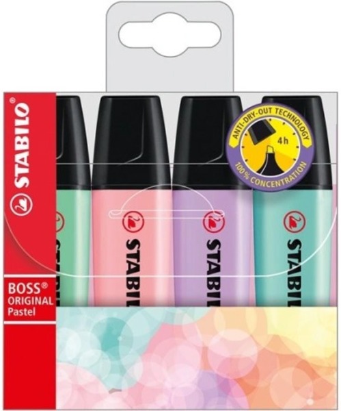 Szövegkiemelő készlet 2-5 mm STABILO "Boss" 4 szín