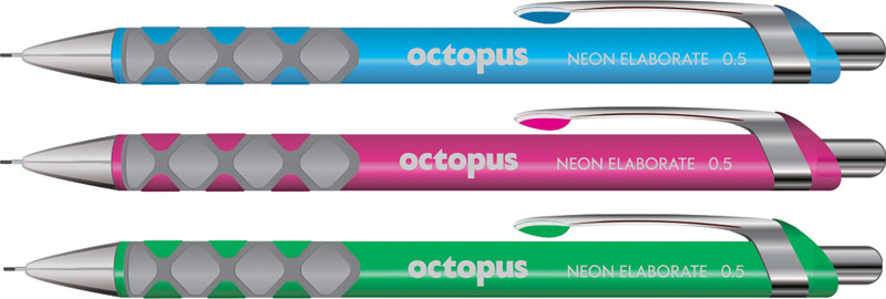 Nyomósirón 0,5 mm Octopus "Elaborate" Neon