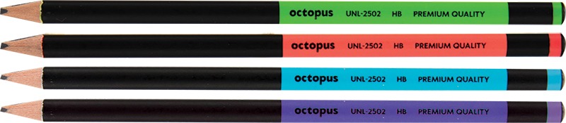Grafitceruza HB háromszög test Octopus "Black Neon"