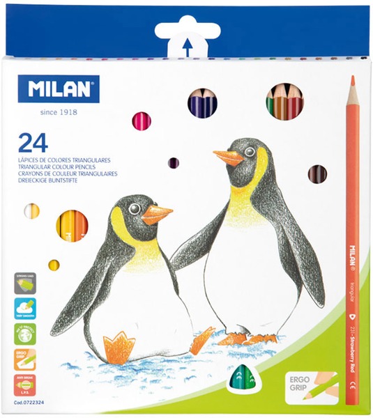 Színesceruza készlet háromszög test Milan 231 24 szín