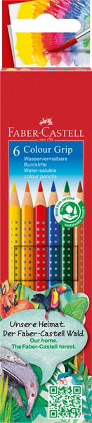 Színesceruza készlet háromszög test Faber-Castell "Colour Grip" 6 szín
