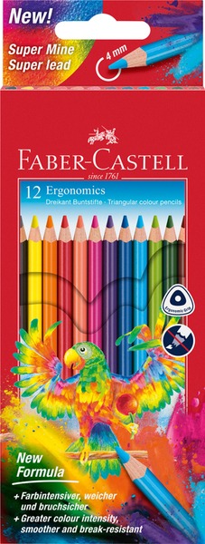 Színesceruza készlet háromszög test Faber-Castell "Ergonomics" 12 szín