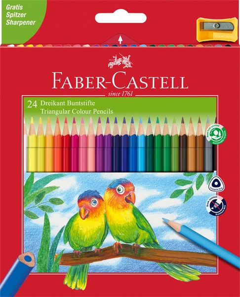 Színesceruza készlet háromszög test Faber-Castell "Triangular" 24 szín