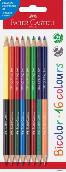 Színesceruza készlet kétvégű Faber-Castell "Bicolour" 8/16 szín