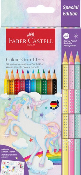 Színesceruza készlet háromszög test Faber-Castell "Colour Grip" Unicorn 10+3 szín