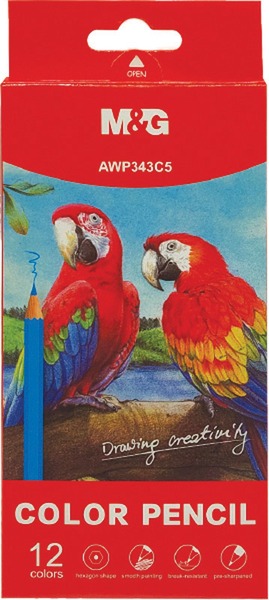 Színesceruza készlet M&G "Parrot" 12 szín