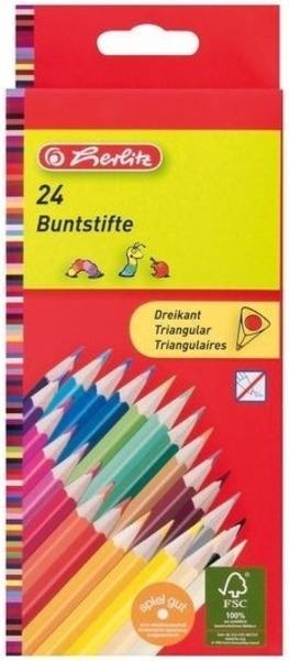 Színesceruza készlet háromszög test Herlitz 24 szín