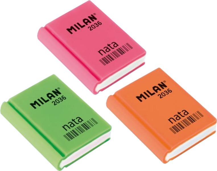 Radír, könyv forma Milan 2036 vegyes színek