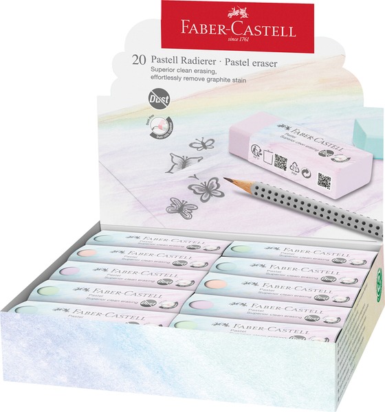 Radír, forgácsmentes Faber-Castell "Pastel" vegyes színek