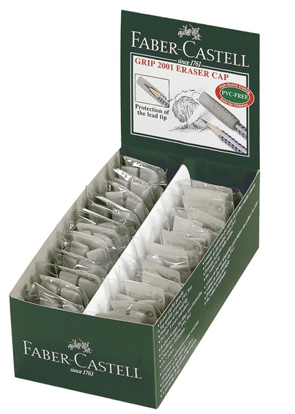 Radír, ceruzavég 2 db/csomag Faber-Castell "Grip" 2001 szürke