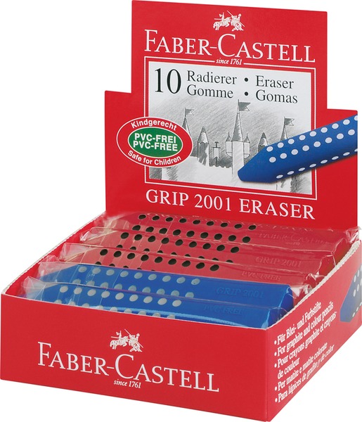 Radír háromszögletű Faber-Castell "Grip" 2001 vegyes színek
