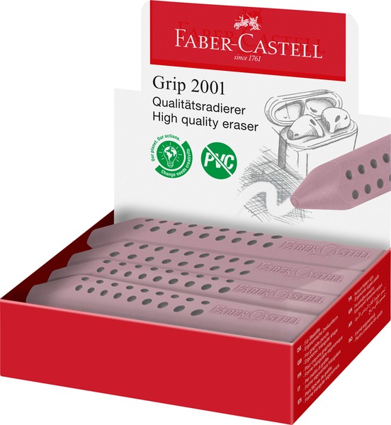 Radír háromszögletű Faber-Castell "Grip" 2001 rózsa