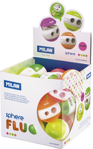 Hegyező 2 lyukú, tartályos Milan "Sphere" Fluo