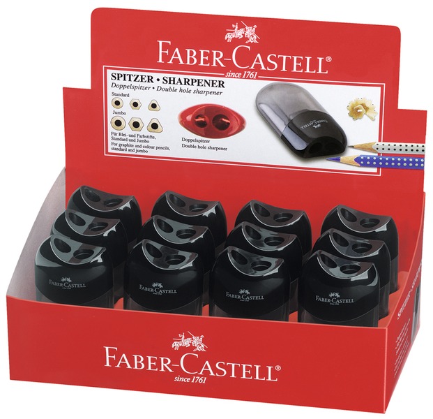 Hegyező 2 lyukú, tartályos Faber-Castell fekete