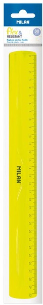 Vonalzó 30 cm Milan "Flex" Acid sárga