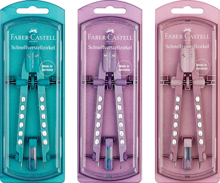 Körző készlet 2 db-os Faber-Castell "Factory" Sparkle