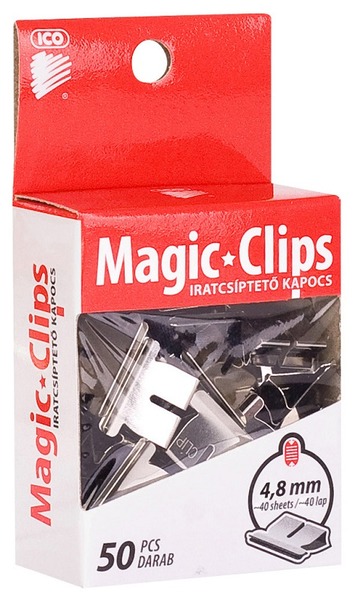Iratcsíptető kapocs 4,8 mm 50 db/doboz ICO "Magic Clip"