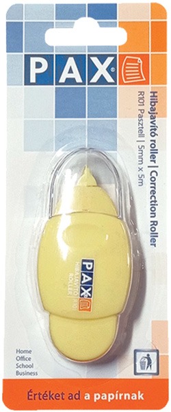 Hibajavító roller 5 mm x 5 m Pax R101 "Color" pasztell sárga