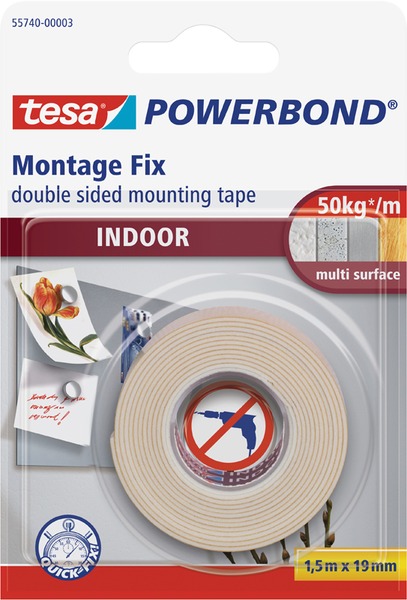 Ragasztószalag montázs 19 mm x 1,5 m beltéri rögzítőszalag TESA "Powerbond"