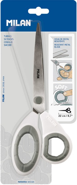 Olló, irodai 22 cm Milan BWM10265 fehér