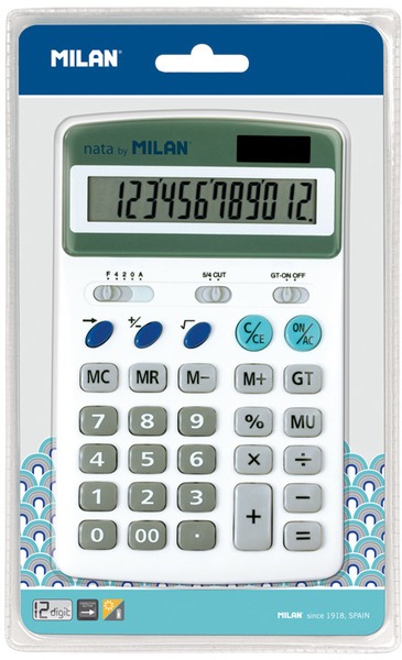 Számológép asztali, 12 számjegy Milan 40920 fehér