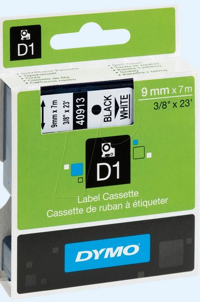 Feliratozógép szalag 9 mm x 7 m Dymo "D1" fekete-fehér