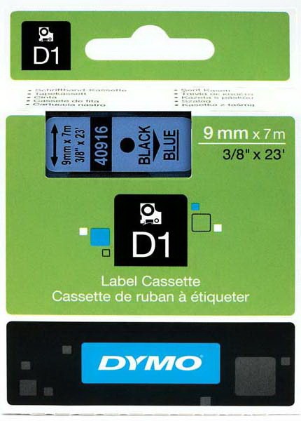 Feliratozógép szalag 9 mm x 7 m Dymo "D1" fekete-kék