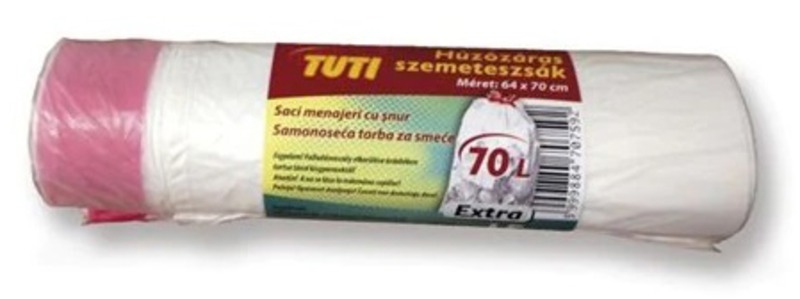 Szemeteszsák 70 l 15 db TUTI "Extra"