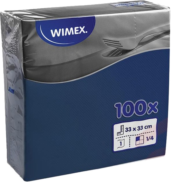 Szalvéta 33x33 cm 1 rétegű 100 db/csomag Wimex kék
