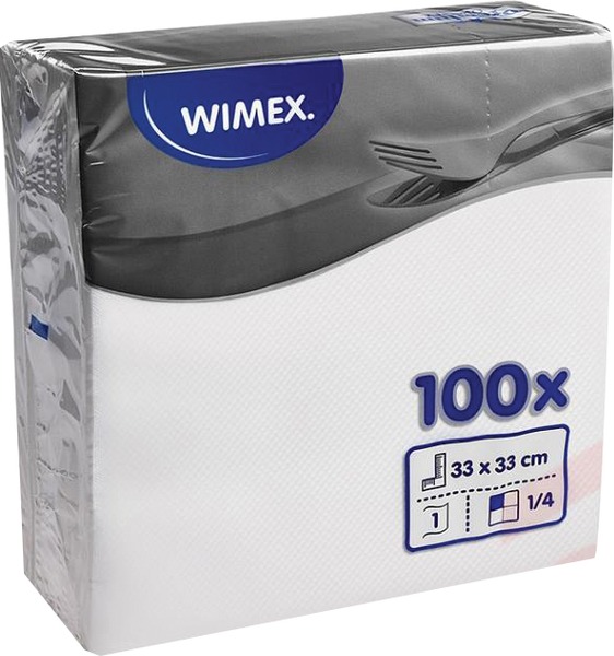 Szalvéta 33x33 cm 1 rétegű 100 db/csomag Wimex fehér
