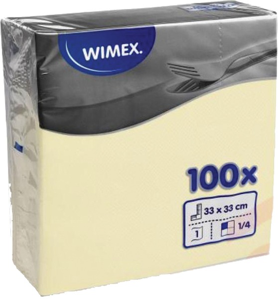Szalvéta 33x33 cm 1 rétegű 100 db/csomag Wimex krém