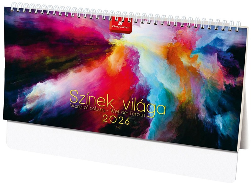 Asztali naptár, álló DayLiner "Színek világa" fehér