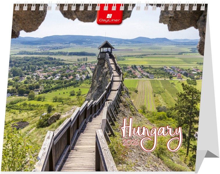 Asztali naptár, álló DayLiner "Hungary" fehér