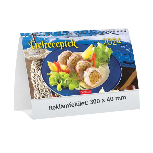 Asztali naptár, álló TopTimer "Ételreceptek" fehér
